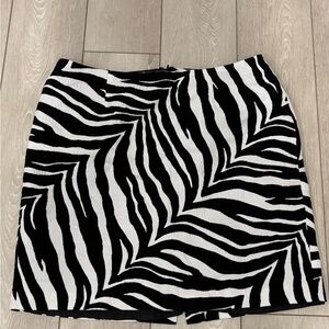 Talbots Black and White Zebra Mini Skirt